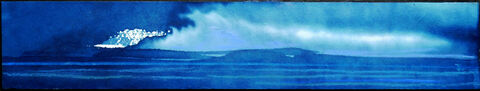La mer d'Anna R 8X45 cm avec traits de pastel sur papier coréen